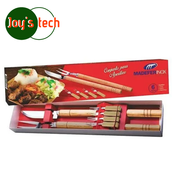 CONJ. CHURRASCO 6 PCS ESPETOS MEDIOS