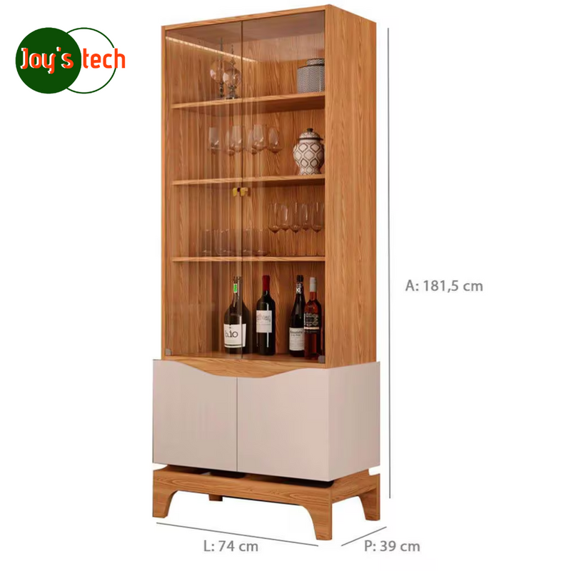 CRISTALEIRA DJ NICE 0,74X1,81X0,39 28945.222 FREIJO/OFF WHITE