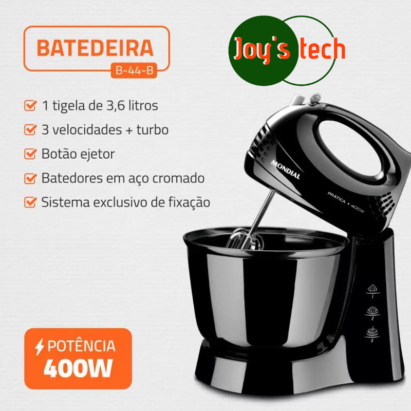 KIT MONDIAL LIQUIDIFICADOR/BATEDEIRA/ESPREMEDOR KT105 1048-01 PRETO 110 VOLTS