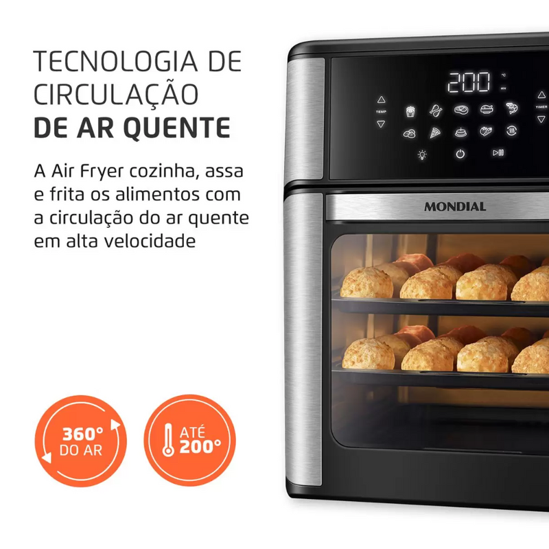 AIR FRYER MONDIAL AFO12L-BI 12L PTO 127V