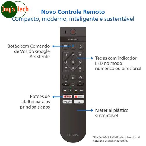 TV 32" PHILIPS SMART HD GOOGLE 32PHG6909/78 32PHG6909/78 Preto Bivolt