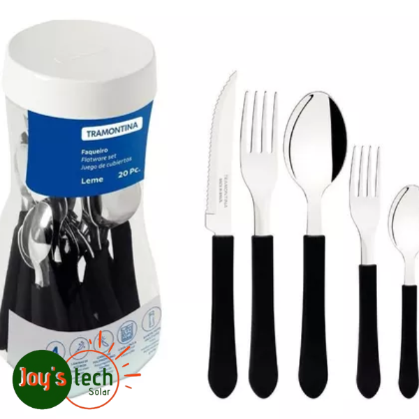 FAQUEIRO TRAMONTINA LEME POTE 20 PCS 23198/018 PRETO