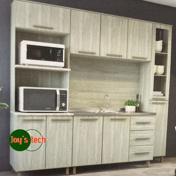 COZINHA MDF 2,20 ITALIA - CASTANHO/MB GR PRETO