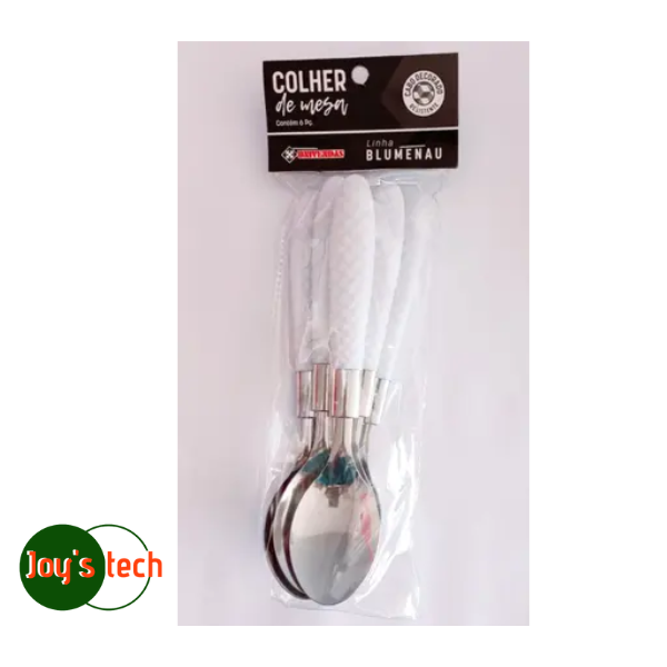 COLHER DE MESA UNIVENDAS LINHA BLUMENAU CABO PLASTICO ROSA C/06 RF GLP0105R