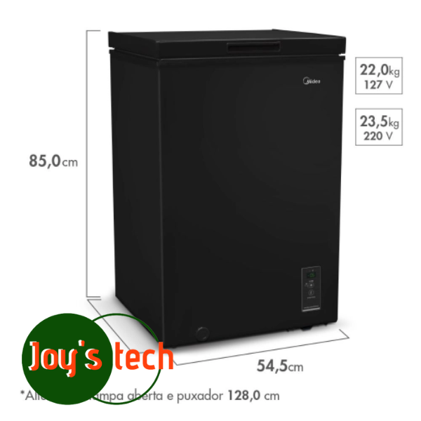 FREEZER 100L MIDEA DIGITAL FLEX BEER HORIZONTAL 01 CBA10P1 PRETO 110 VOLTS