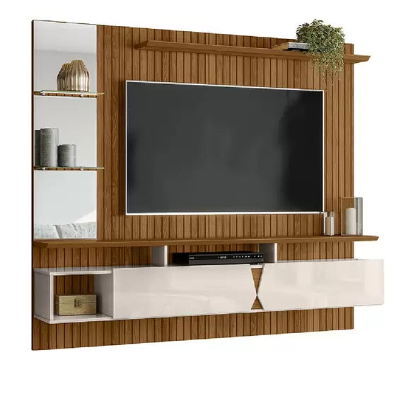 PAINEL LUKALIAM INTENSE 2 PTS 904006 FREIJO RIPADO/OFF WHITE PEROLIZADO
