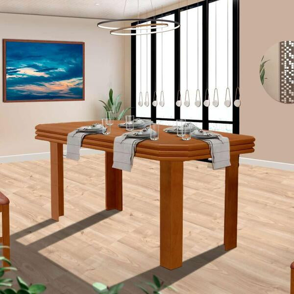 MESA PEROLA 1,55X850X780MM NOGUEIRA/NOGUEIRA